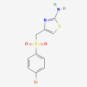 molecular formula C10H9BrN2O2S2 B5550966 4-{[(4-溴苯基)磺酰基]甲基}-1,3-噻唑-2-胺 