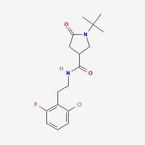 molecular formula C17H22ClFN2O2 B5550974 1-tert-butyl-N-[2-(2-chloro-6-fluorophenyl)ethyl]-5-oxo-3-pyrrolidinecarboxamide 