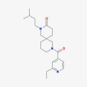 molecular formula C22H33N3O2 B5550978 8-(2-ethylisonicotinoyl)-2-(3-methylbutyl)-2,8-diazaspiro[5.5]undecan-3-one 