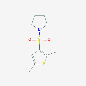 molecular formula C10H15NO2S2 B5550992 1-[(2,5-二甲基-3-噻吩基)磺酰基]吡咯烷 