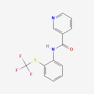 molecular formula C13H9F3N2OS B5550997 N-{2-[(三氟甲基)硫代]苯基}烟酰胺 