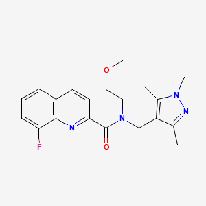 molecular formula C20H23FN4O2 B5550999 8-fluoro-N-(2-methoxyethyl)-N-[(1,3,5-trimethyl-1H-pyrazol-4-yl)methyl]-2-quinolinecarboxamide 