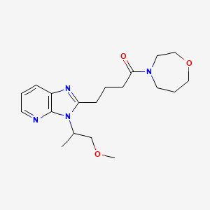 molecular formula C19H28N4O3 B5551000 3-(2-甲氧基-1-甲基乙基)-2-[4-(1,4-氧杂环己烷-4-基)-4-氧代丁基]-3H-咪唑并[4,5-b]吡啶 