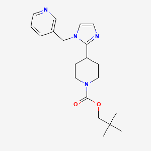 molecular formula C20H28N4O2 B5551001 4-[1-(3-吡啶甲基)-1H-咪唑-2-基]-1-哌啶甲酸2,2-二甲基丙酯 
