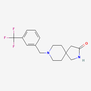 molecular formula C16H19F3N2O B5551039 8-[3-(trifluoromethyl)benzyl]-2,8-diazaspiro[4.5]decan-3-one 