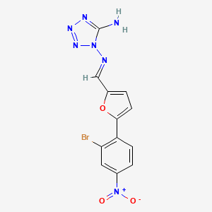 molecular formula C12H8BrN7O3 B5551088 1-[(E)-[5-(2-bromo-4-nitrophenyl)furan-2-yl]methylideneamino]tetrazol-5-amine 