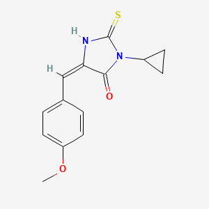 molecular formula C14H14N2O2S B5551093 3-cyclopropyl-2-mercapto-5-(4-methoxybenzylidene)-3,5-dihydro-4H-imidazol-4-one 