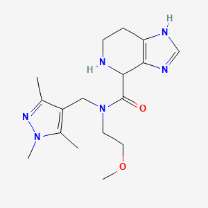 molecular formula C17H26N6O2 B5551095 N-(2-methoxyethyl)-N-[(1,3,5-trimethyl-1H-pyrazol-4-yl)methyl]-4,5,6,7-tetrahydro-1H-imidazo[4,5-c]pyridine-4-carboxamide dihydrochloride 