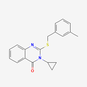 molecular formula C19H18N2OS B5551103 3-cyclopropyl-2-[(3-methylbenzyl)thio]-4(3H)-quinazolinone 