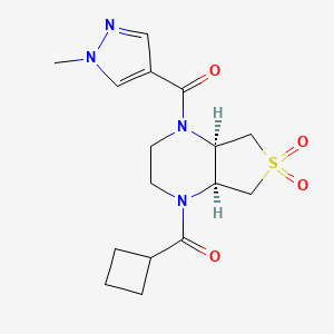 molecular formula C16H22N4O4S B5551126 (4aR*,7aS*)-1-(cyclobutylcarbonyl)-4-[(1-methyl-1H-pyrazol-4-yl)carbonyl]octahydrothieno[3,4-b]pyrazine 6,6-dioxide 