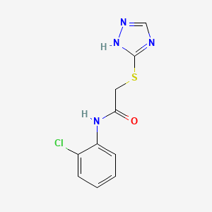 molecular formula C10H9ClN4OS B5551140 N-(2-chlorophenyl)-2-(4H-1,2,4-triazol-3-ylthio)acetamide 