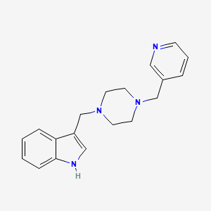 molecular formula C19H22N4 B5551159 3-{[4-(3-pyridinylmethyl)-1-piperazinyl]methyl}-1H-indole 
