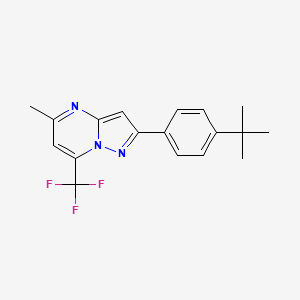 molecular formula C18H18F3N3 B5551186 2-(4-tert-butylphenyl)-5-methyl-7-(trifluoromethyl)pyrazolo[1,5-a]pyrimidine 