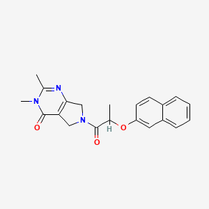 molecular formula C21H21N3O3 B5551228 2,3-dimethyl-6-[2-(2-naphthyloxy)propanoyl]-3,5,6,7-tetrahydro-4H-pyrrolo[3,4-d]pyrimidin-4-one 