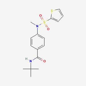 molecular formula C16H20N2O3S2 B5551229 N-(叔丁基)-4-[甲基(2-噻吩磺酰)氨基]苯甲酰胺 