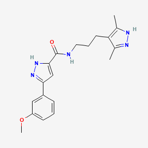 molecular formula C19H23N5O2 B5551249 N-[3-(3,5-dimethyl-1H-pyrazol-4-yl)propyl]-3-(3-methoxyphenyl)-1H-pyrazole-5-carboxamide 