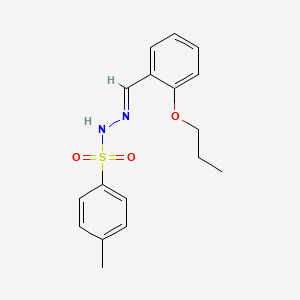 molecular formula C17H20N2O3S B5551283 4-methyl-N'-(2-propoxybenzylidene)benzenesulfonohydrazide 