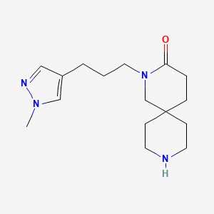 molecular formula C16H26N4O B5551305 2-[3-(1-methyl-1H-pyrazol-4-yl)propyl]-2,9-diazaspiro[5.5]undecan-3-one hydrochloride 