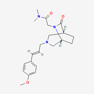 molecular formula C21H29N3O3 B5551327 2-{(1S*,5R*)-3-[(2E)-3-(4-methoxyphenyl)-2-propen-1-yl]-7-oxo-3,6-diazabicyclo[3.2.2]non-6-yl}-N,N-dimethylacetamide 