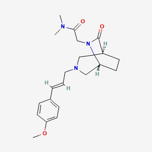 2-[(1S,5R)-3-[(E)-3-(4-methoxyphenyl)prop-2-enyl]-7-oxo-3,6-diazabicyclo[3.2.2]nonan-6-yl]-N,N-dimethylacetamide