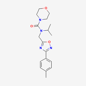 molecular formula C18H24N4O3 B5551341 N-异丙基-N-[{[3-(4-甲基苯基)-1,2,4-恶二唑-5-基]甲基}-4-吗啉甲酰胺 