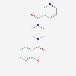 molecular formula C18H19N3O3 B5551378 1-(2-methoxybenzoyl)-4-(3-pyridinylcarbonyl)piperazine 
