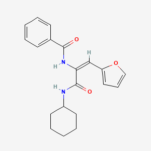 molecular formula C20H22N2O3 B5551388 N-[1-[(cyclohexylamino)carbonyl]-2-(2-furyl)vinyl]benzamide 