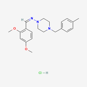 molecular formula C21H28ClN3O2 B5551394 N-(2,4-dimethoxybenzylidene)-4-(4-methylbenzyl)-1-piperazinamine hydrochloride 
