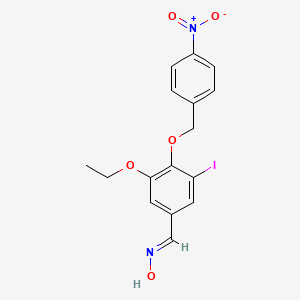 molecular formula C16H15IN2O5 B5551403 3-乙氧基-5-碘-4-[(4-硝基苄基)氧基]苯甲醛肟 