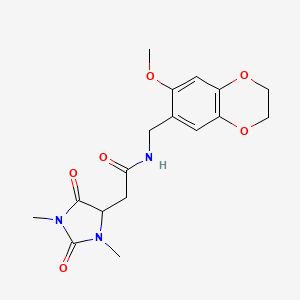 2-(1,3-dimethyl-2,5-dioxo-4-imidazolidinyl)-N-[(7-methoxy-2,3-dihydro-1,4-benzodioxin-6-yl)methyl]acetamide