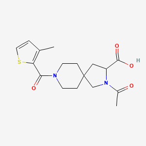 molecular formula C17H22N2O4S B5551433 2-acetyl-8-[(3-methyl-2-thienyl)carbonyl]-2,8-diazaspiro[4.5]decane-3-carboxylic acid 