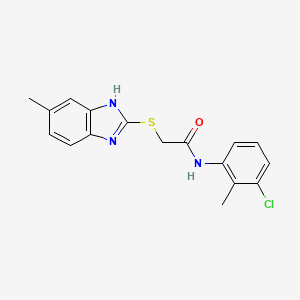 molecular formula C17H16ClN3OS B5551441 N-(3-chloro-2-methylphenyl)-2-[(5-methyl-1H-benzimidazol-2-yl)thio]acetamide 