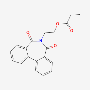 molecular formula C19H17NO4 B5551444 2-(5,7-dioxo-5,7-dihydro-6H-dibenzo[c,e]azepin-6-yl)ethyl propionate 