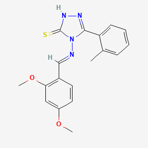molecular formula C18H18N4O2S B5551447 4-[(2,4-dimethoxybenzylidene)amino]-5-(2-methylphenyl)-4H-1,2,4-triazole-3-thiol 