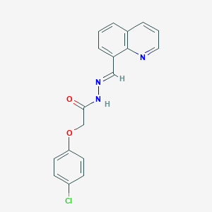 molecular formula C18H14ClN3O2 B5551473 2-(4-氯苯氧基)-N'-(8-喹啉亚甲基)乙酰肼 