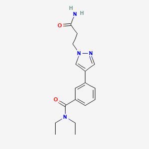 molecular formula C17H22N4O2 B5551485 3-[1-(3-amino-3-oxopropyl)-1H-pyrazol-4-yl]-N,N-diethylbenzamide 