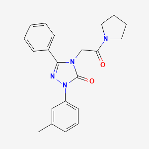 molecular formula C21H22N4O2 B5551506 2-(3-methylphenyl)-4-[2-oxo-2-(1-pyrrolidinyl)ethyl]-5-phenyl-2,4-dihydro-3H-1,2,4-triazol-3-one 