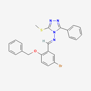 molecular formula C23H19BrN4OS B5551574 N-[2-(benzyloxy)-5-bromobenzylidene]-3-(methylthio)-5-phenyl-4H-1,2,4-triazol-4-amine 