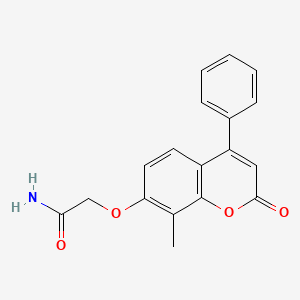 molecular formula C18H15NO4 B5551597 2-[(8-甲基-2-氧代-4-苯基-2H-色烯-7-基)氧基]乙酰胺 