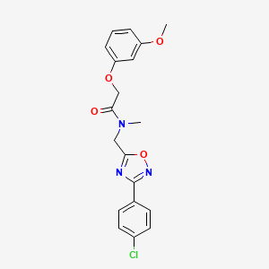 molecular formula C19H18ClN3O4 B5551610 N-{[3-(4-chlorophenyl)-1,2,4-oxadiazol-5-yl]methyl}-2-(3-methoxyphenoxy)-N-methylacetamide 