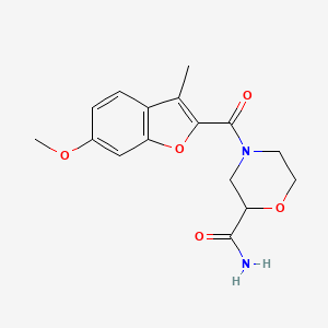 molecular formula C16H18N2O5 B5551615 4-[(6-methoxy-3-methyl-1-benzofuran-2-yl)carbonyl]-2-morpholinecarboxamide 
