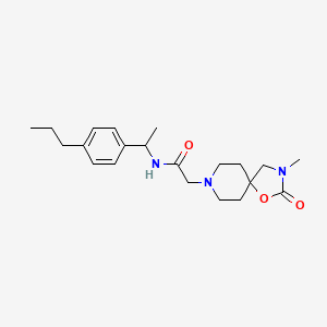 molecular formula C21H31N3O3 B5551642 2-(3-methyl-2-oxo-1-oxa-3,8-diazaspiro[4.5]dec-8-yl)-N-[1-(4-propylphenyl)ethyl]acetamide 