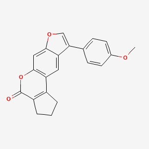 molecular formula C21H16O4 B5551643 9-(4-methoxyphenyl)-2,3-dihydrocyclopenta[c]furo[3,2-g]chromen-4(1H)-one 
