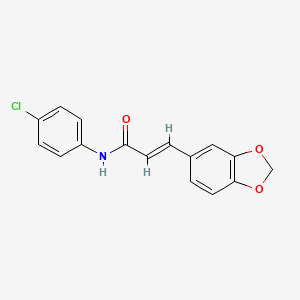 molecular formula C16H12ClNO3 B5551646 3-(1,3-benzodioxol-5-yl)-N-(4-chlorophenyl)acrylamide 