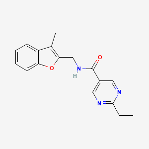 molecular formula C17H17N3O2 B5551680 2-乙基-N-[(3-甲基-1-苯并呋喃-2-基)甲基]-5-嘧啶甲酰胺 