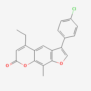 molecular formula C20H15ClO3 B5551717 3-(4-氯苯基)-5-乙基-9-甲基-7H-呋喃[3,2-g]色烯-7-酮 