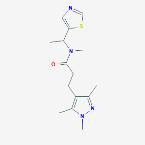 N-methyl-N-[1-(1,3-thiazol-5-yl)ethyl]-3-(1,3,5-trimethyl-1H-pyrazol-4-yl)propanamide