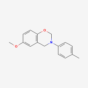 molecular formula C16H17NO2 B5551736 6-甲氧基-3-(4-甲苯基)-3,4-二氢-2H-1,3-苯并恶嗪 