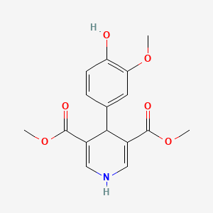molecular formula C16H17NO6 B5551742 dimethyl 4-(4-hydroxy-3-methoxyphenyl)-1,4-dihydro-3,5-pyridinedicarboxylate 