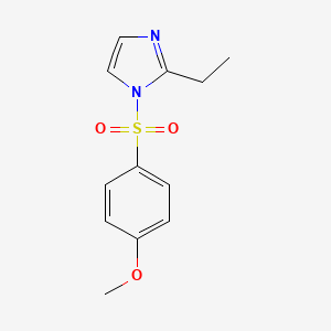 molecular formula C12H14N2O3S B5551748 2-乙基-1-[(4-甲氧基苯基)磺酰基]-1H-咪唑 